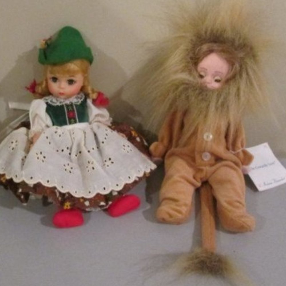 Bundle of 2 Madame Alexander Dolls Oz Cowardly Lion with Tag & Austria Girl Doll
